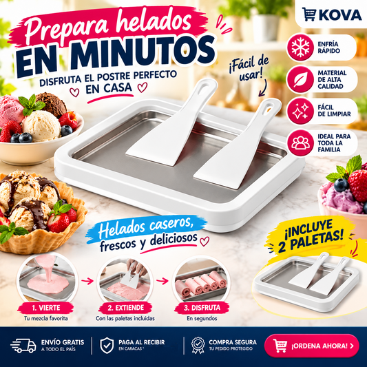 🍦 Bandeja Mágica para Helados en Rollos – Prepara Helados Caseros en Minutos
