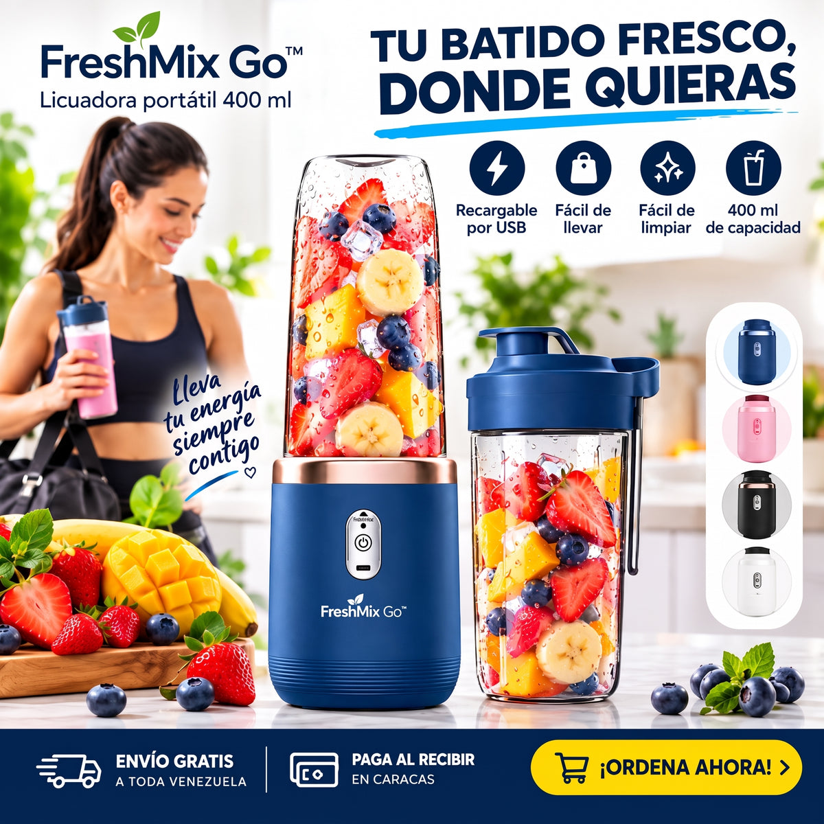 FRESHMIX GO™ — LICUADORA PORTÁTIL 400 ML