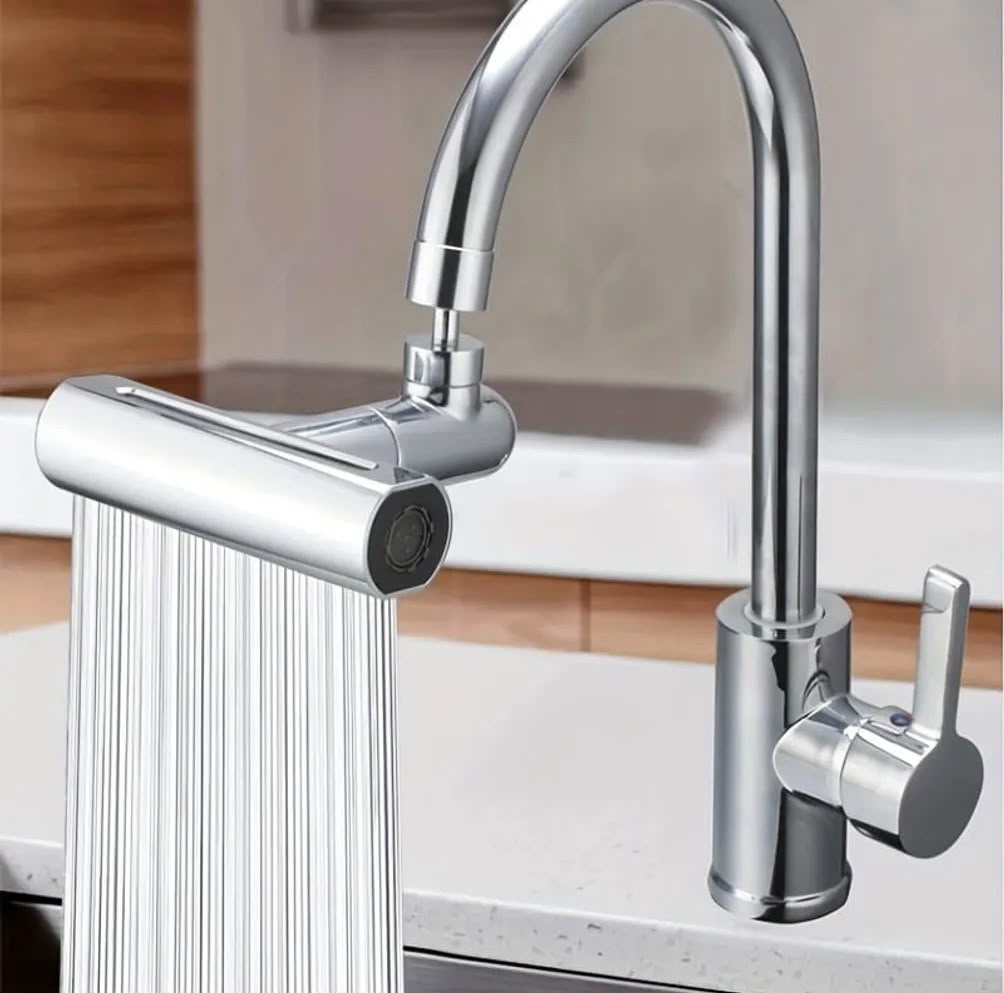 Adaptador de Grifo 4 en 1 Giratorio 360° – Cabezal Flexible para Fregadero