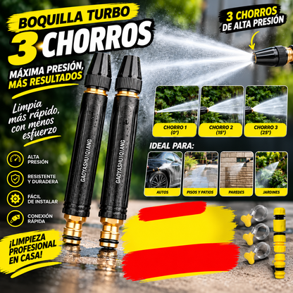 Boquilla Turbo 3 Chorros – Limpieza a Máxima Presión