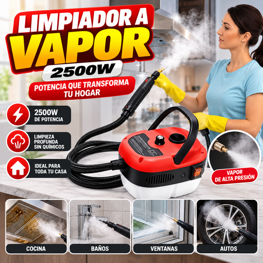 Limpiador a vapor de 2500W | ¡POTENCIA QUE TRANSFORMA TU HOGAR!