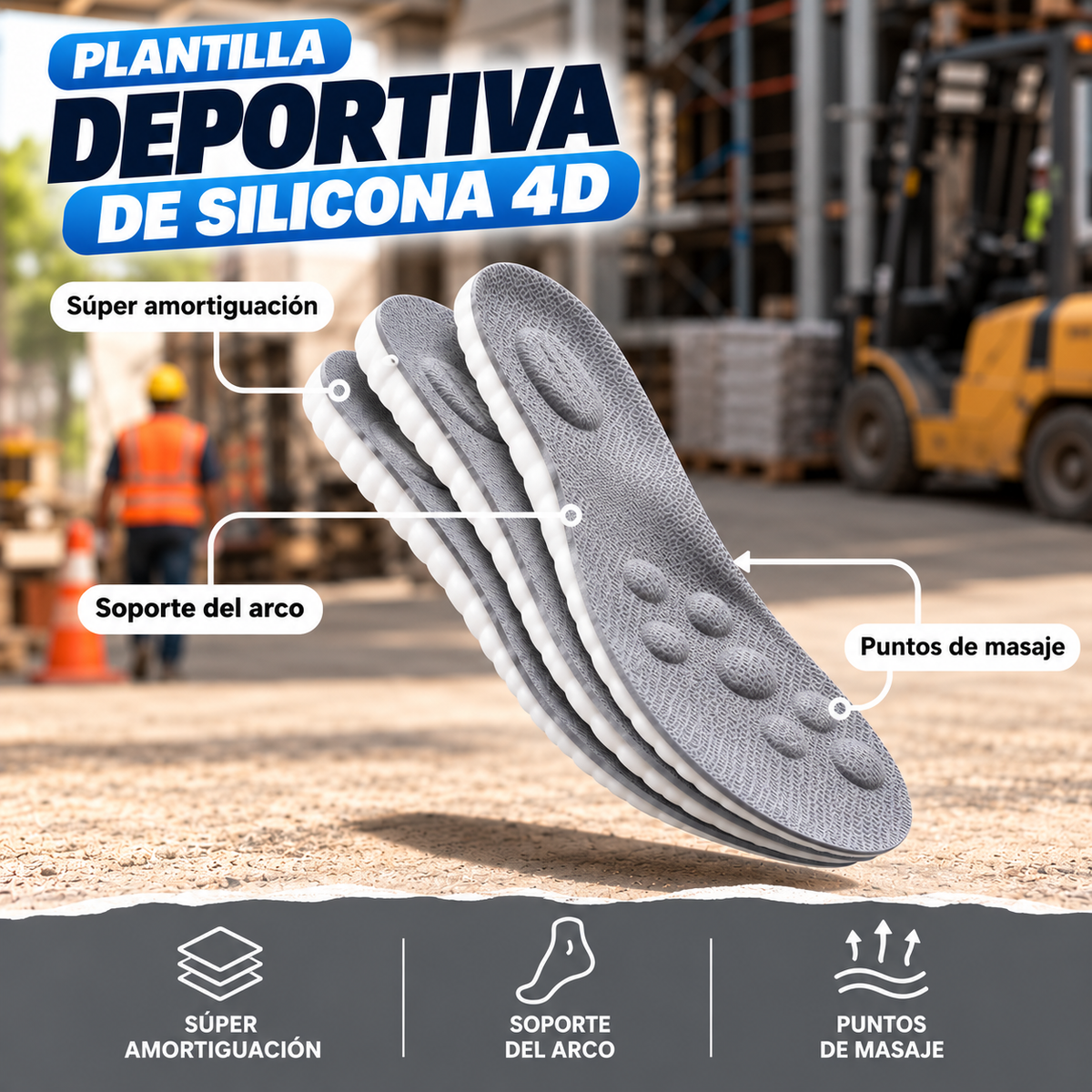 Plantillas Deportivas 2x1 – ¡Máxima Amortiguación y Comodidad!